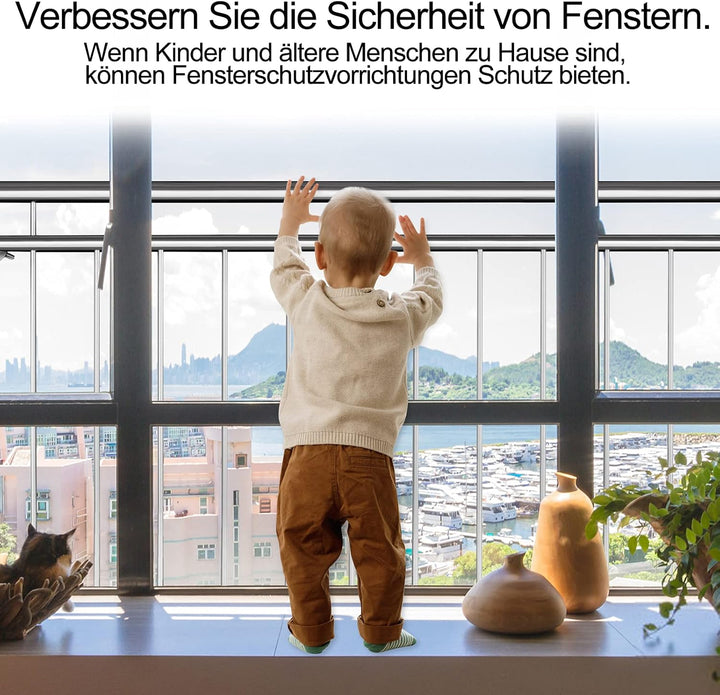 Aufun Französischer Balkon Edelstahl Geländer 100 x 90 cm Terrassengeländer mit 7 Füllstäben, Balkon