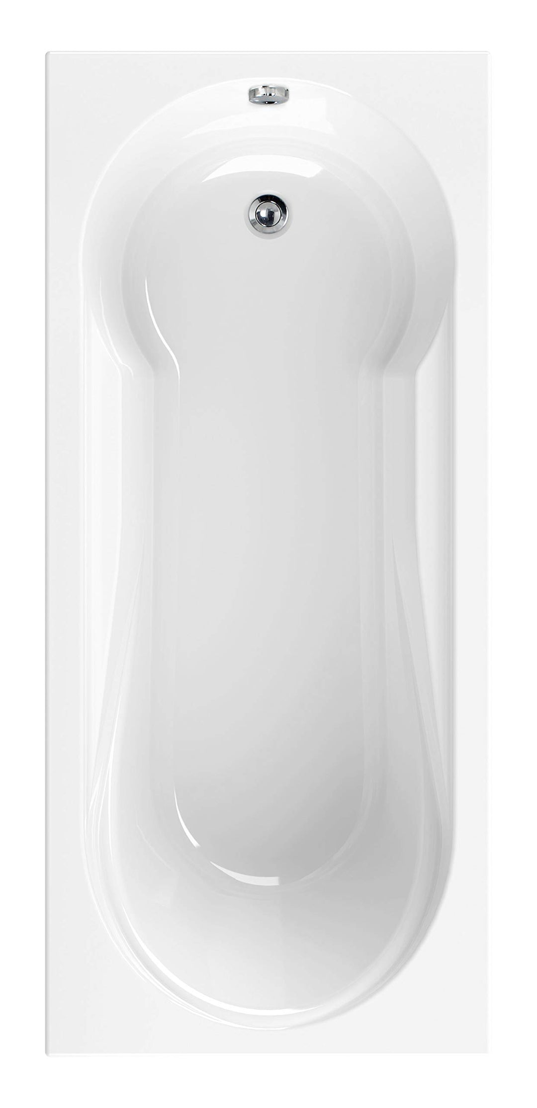Calmwaters® Rechteck-Badewanne mit Dusche 180x80 cm, Acrylwanne Modern Small 2 mit Duschzone, Badewa