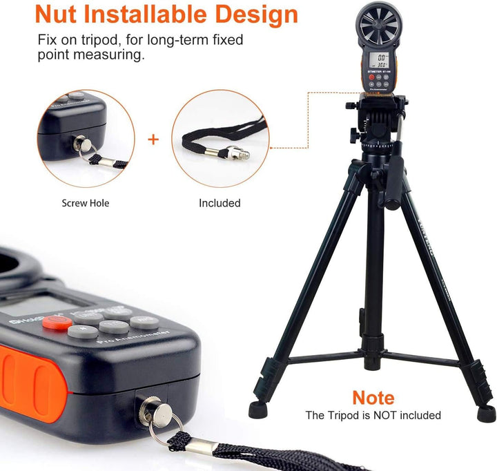 BTMETER BT-100 Digitaler Anemometer Handheld Windmesser Wind Speed Meter Gauge,Präzise Messung der W