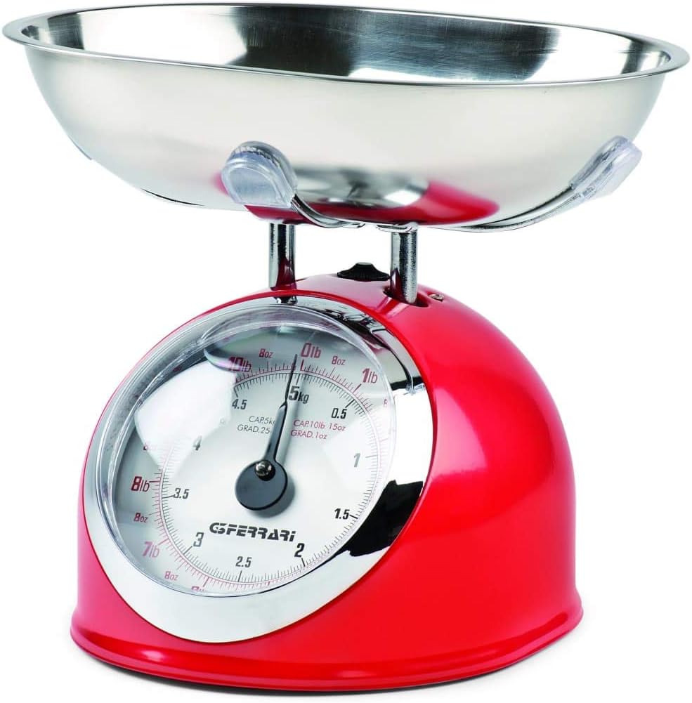 G3 Ferrari G2000302 Mechanische Küchenwaage, 5 kg, Rot