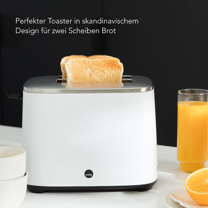 Wilfa CLASSIC Toaster - 2 Scheiben - 3 Programme - Verstellbare Hitzeeinstellungen - 1.000 Watt (wei