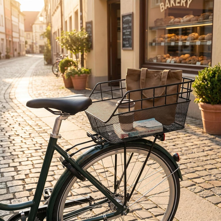 Fahrradkorb XXL - Schultaschenkorb - Einkaufskorb - Gepäckträgerkorb - Hinterradkorb - Metallkorb -
