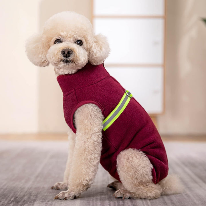 Kleiner Hundepullover, weiches Fleece mit reflektierender Weste, Hunde-Sweatshirt, Welpen-Winterklei