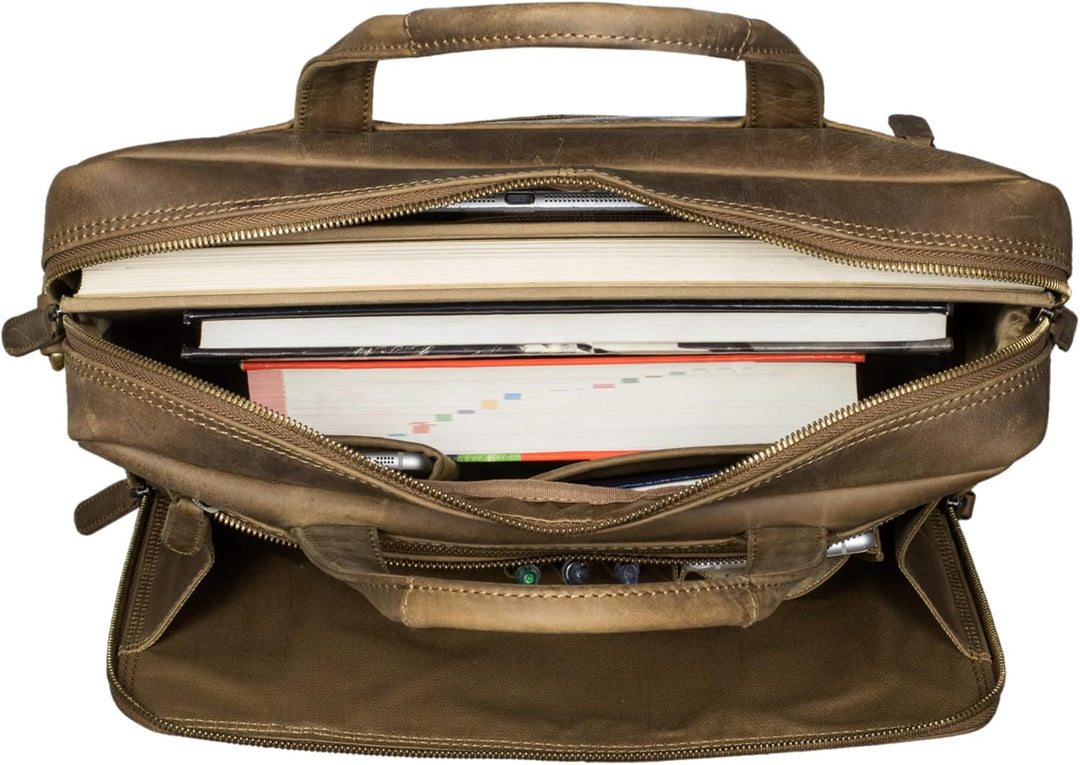 STILORD 'Avery' Businesstasche Leder Damen Herren Umhängetasche Vintage Aktentasche Arbeitstasche 13
