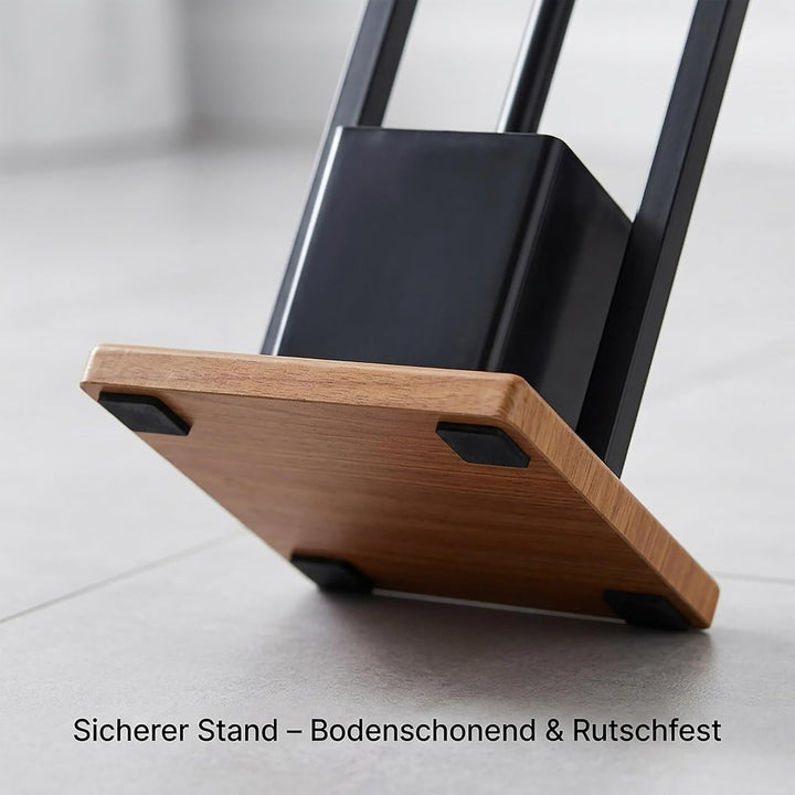 Relaxdays, schwarz Garnitur mit Ablage, Papierhalter, WC-Bürste, Bürstenhalter, quadratischer Fuss,
