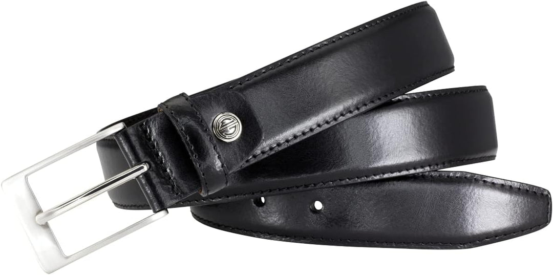 LINDENMANN Anzug-Ledergürtel Herren 35 mm Rindleder schwarz, Schwarz