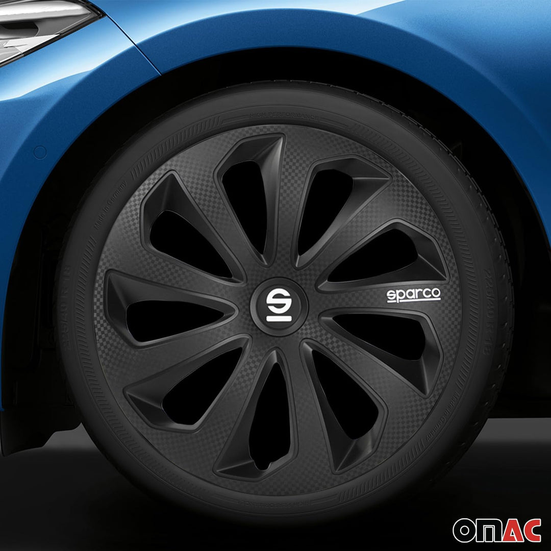 Satz Sparco Radzierblenden Sicilia 14-Zoll Schwarz/Karbon