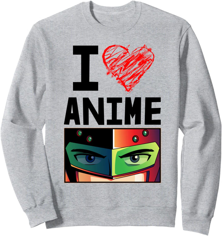 Ich liebe Anime Lustiges Gesicht Liebe Animation Sweatshirt
