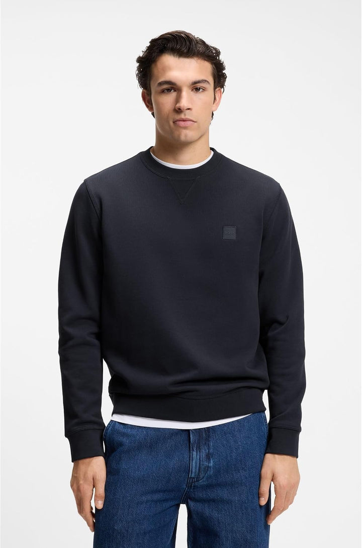 BOSS Herren Westart Regular-Fit Sweatshirt aus Baumwoll-Terry mit Logo-Aufnäher XS Dark Blue404, XS