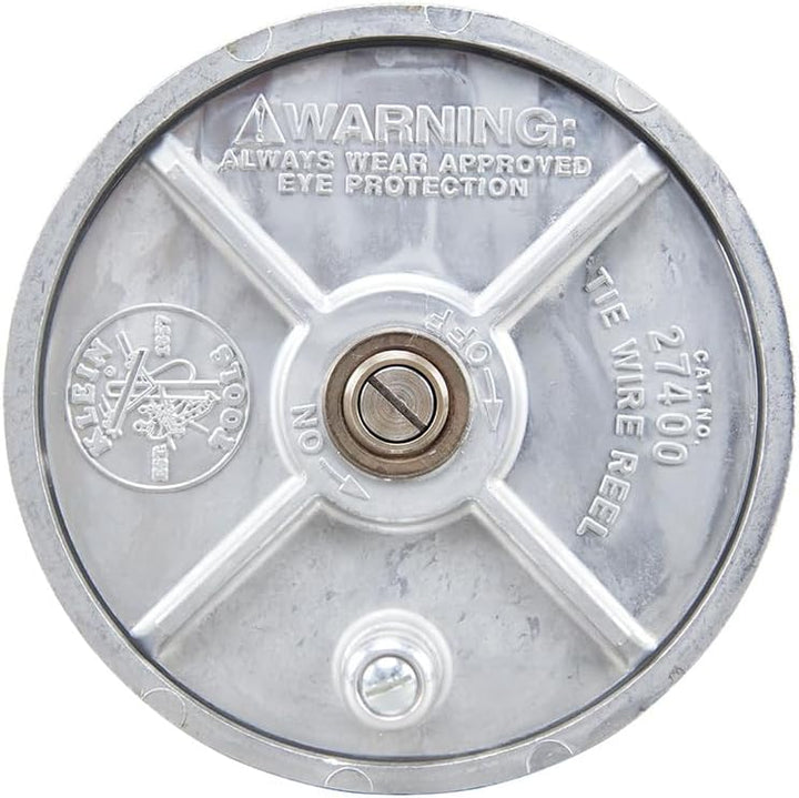 Klein Tools 27400 Tiewire Reel, leichtes Aluminium, Linkshänder und Rechtshänder mit Rücklaufknopf