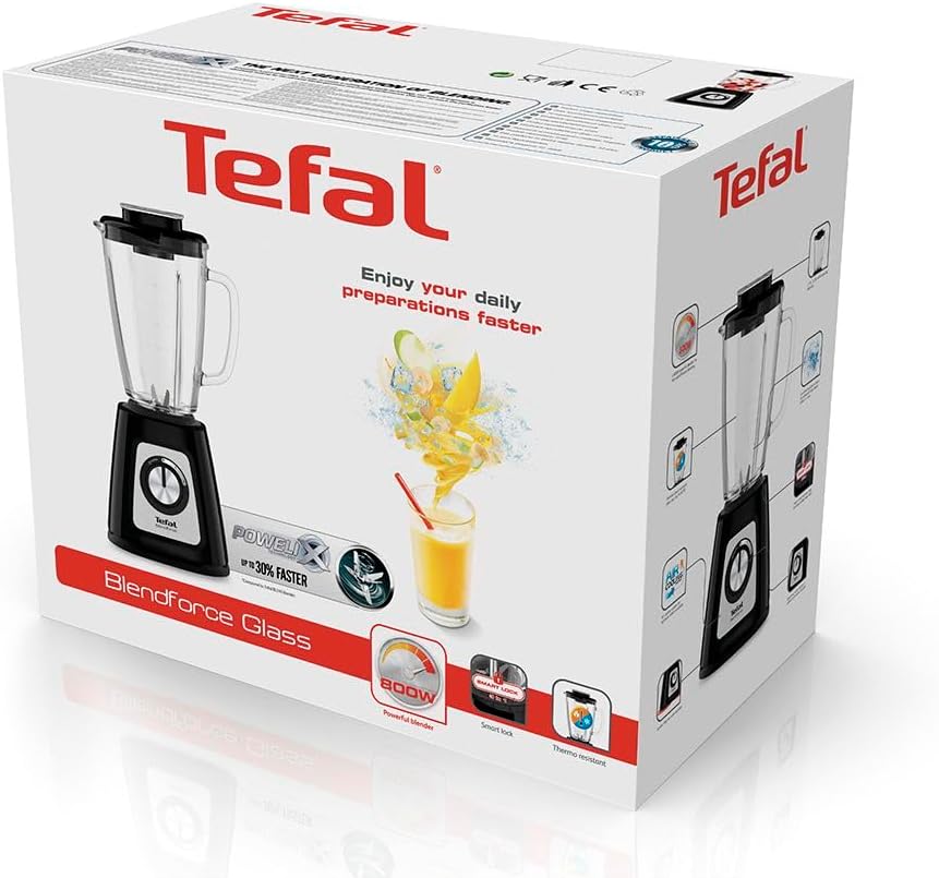 Tefal BL435831 BL4358 Standmixer, Glas, 1.75 liters, Schwarz