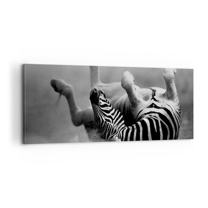 Panorama Bilder auf Leinwand 100x40cm Leinwandbild Zebra Streifen Tier wild Gross Wanddeko Bild Schl