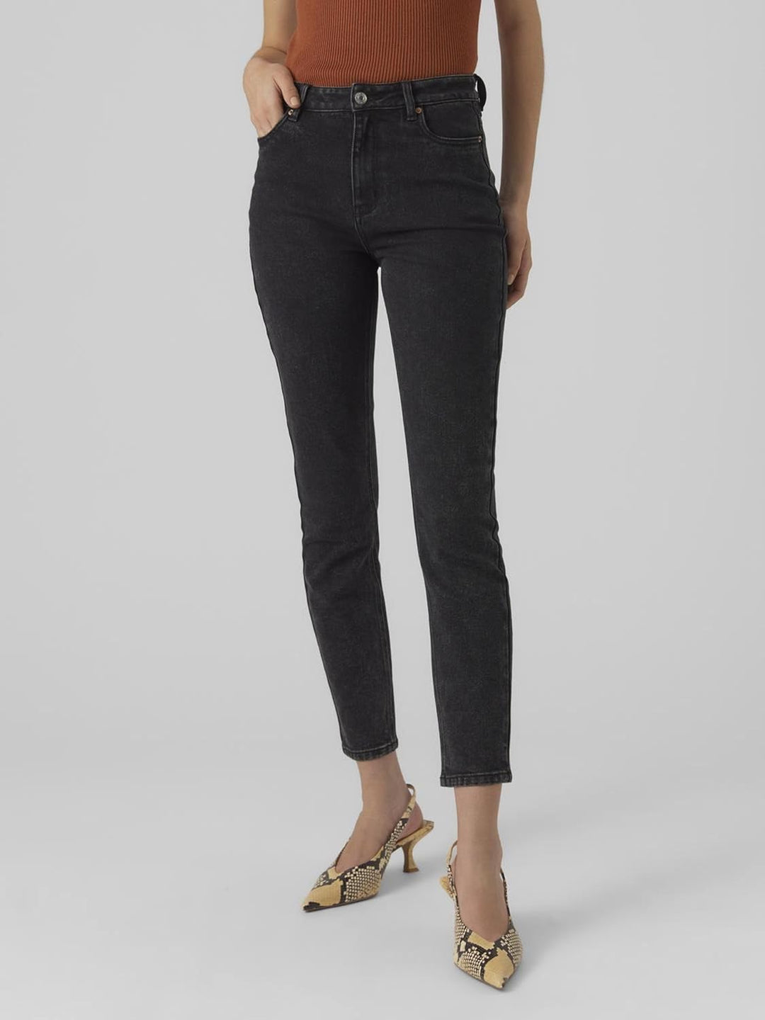 VERO MODA Damen Jeans 32W / 34L Black Denim, 32W / 34L Black Denim