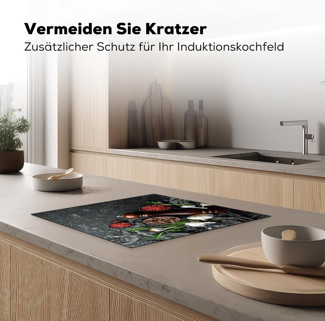 KitchenYeah© Herdabdeckplatte 59x51 cm Einteilig Küche Herdabdeckung Induktionsfeld Ceranfeld Herdab