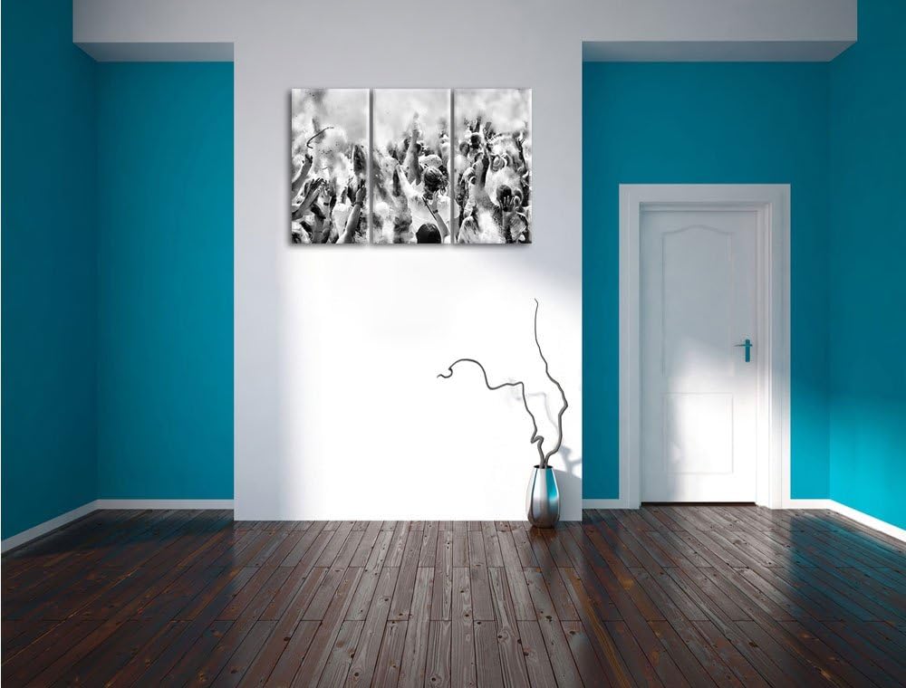 Pixxprint Farben Festival Holi Indien als Leinwandbild/Grösse: 3 Teilig (120x80 cm) cm/Wandbild/Kuns