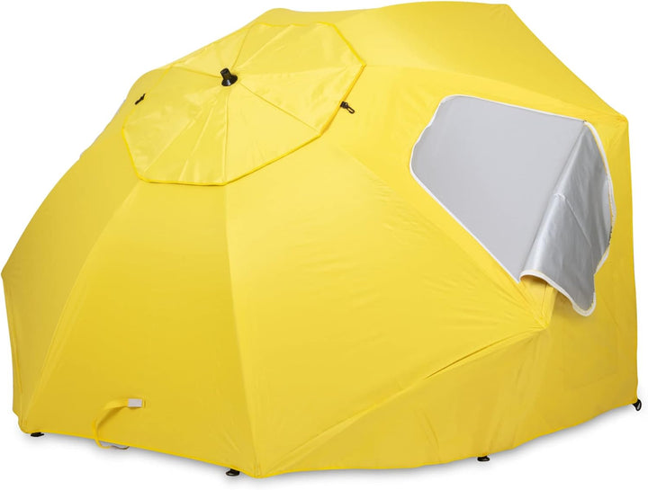 Stagecaptain Shady Layla Strand Set - Strandmuschel mit Erdspiess und Sonnenschirm - Wasserabweisend