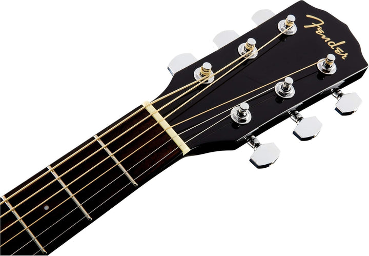 Fender CD-60SCE Dreadnought Akustikgitarre, Walnussgriffbrett, Schwarz Schwarz Rechtshänder, Schwarz
