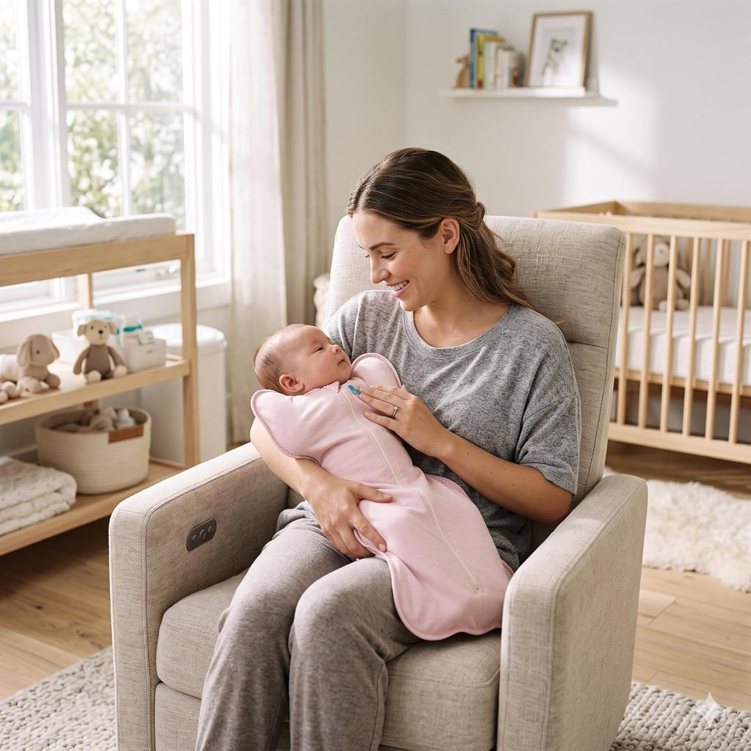 Love to Dream Swaddle UP, Neugeborene 2,2–3,8 kg – Rouge, eng anliegende Passform, unterstützt gesun