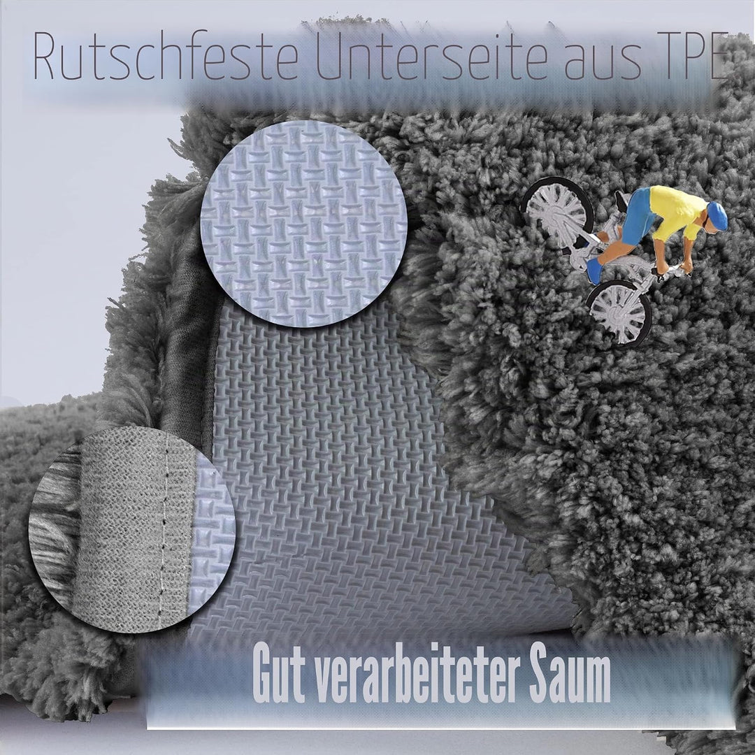 ROLIZOE Extrem Dicker Badematte rutschfest Badteppich Extra Lange Badezimmerteppich Superweicher Bad