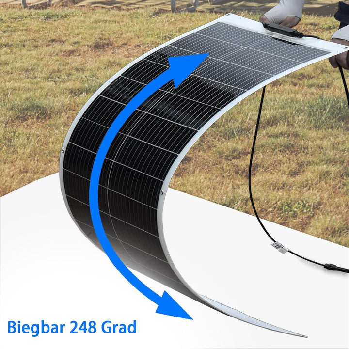 50W Flexibles Solar Panel Monokristallines Solarpanel 18V Solarmodul für 12V Batterien, Photovoltaik
