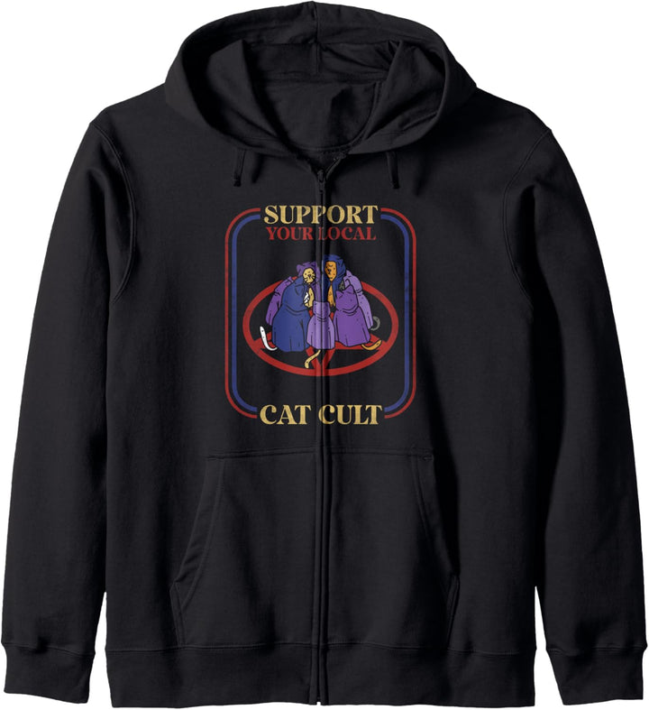 Support Your Local Cat Cult Occult Witch Gothic Kapuzenjacke