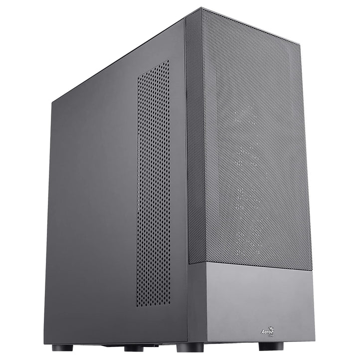Aerocool CIPHERBKV1, PC ATX-Gehäuse, Vertikale GPU-Halterung, Front Mesh + Seitengitter, Schwarz Sch