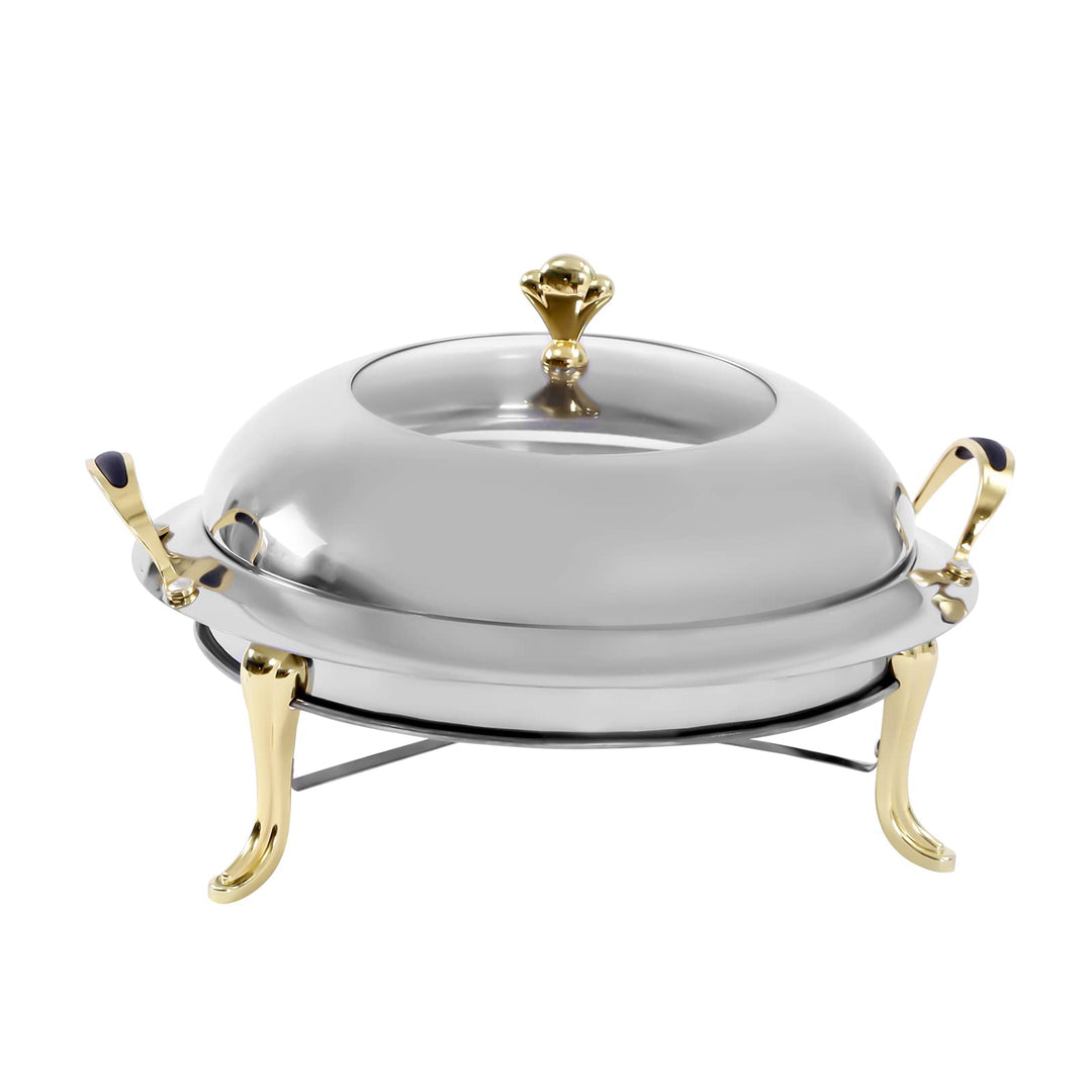 3 L Chafing Dish, Edelstahl Speisewärmer mit Deckel Kraftstoffhalter für Hotels Buffets Restaurants