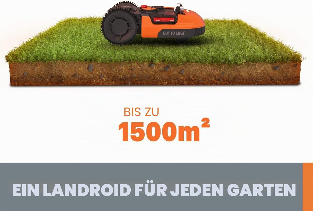 WORX Landroid L WR153E Mähroboter/Akkurasenmäher für grosse Gärten bis 1500 qm/Selbstfahrender Rasen