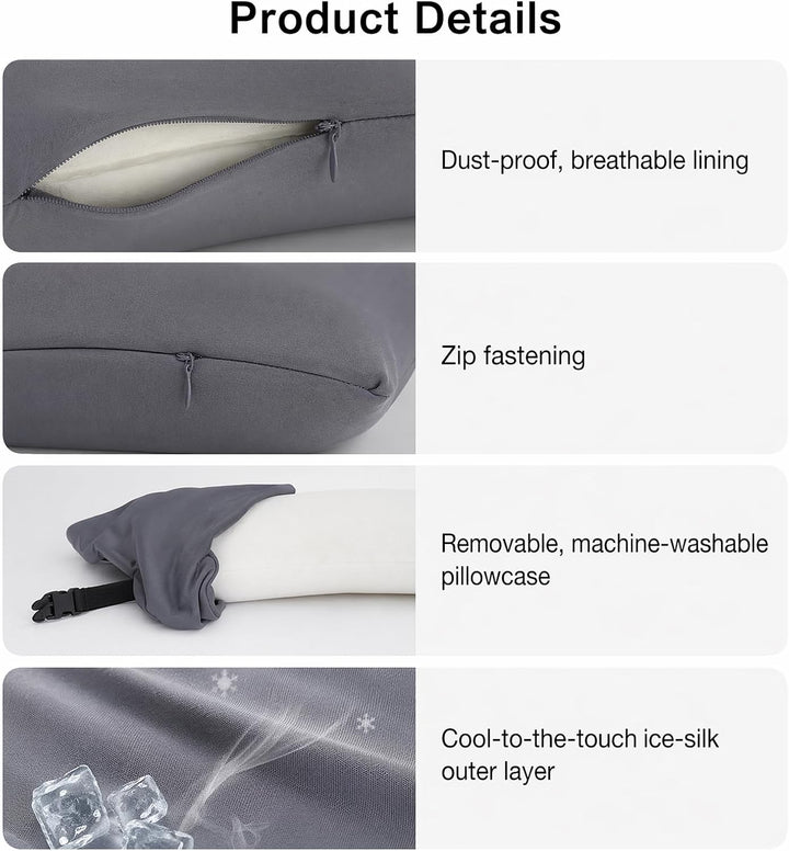 Nackenkissen für Gartenstühle aus Memory Foam | Ergonomisch Nackenkissen Auto, Kühlendem Bezug, für