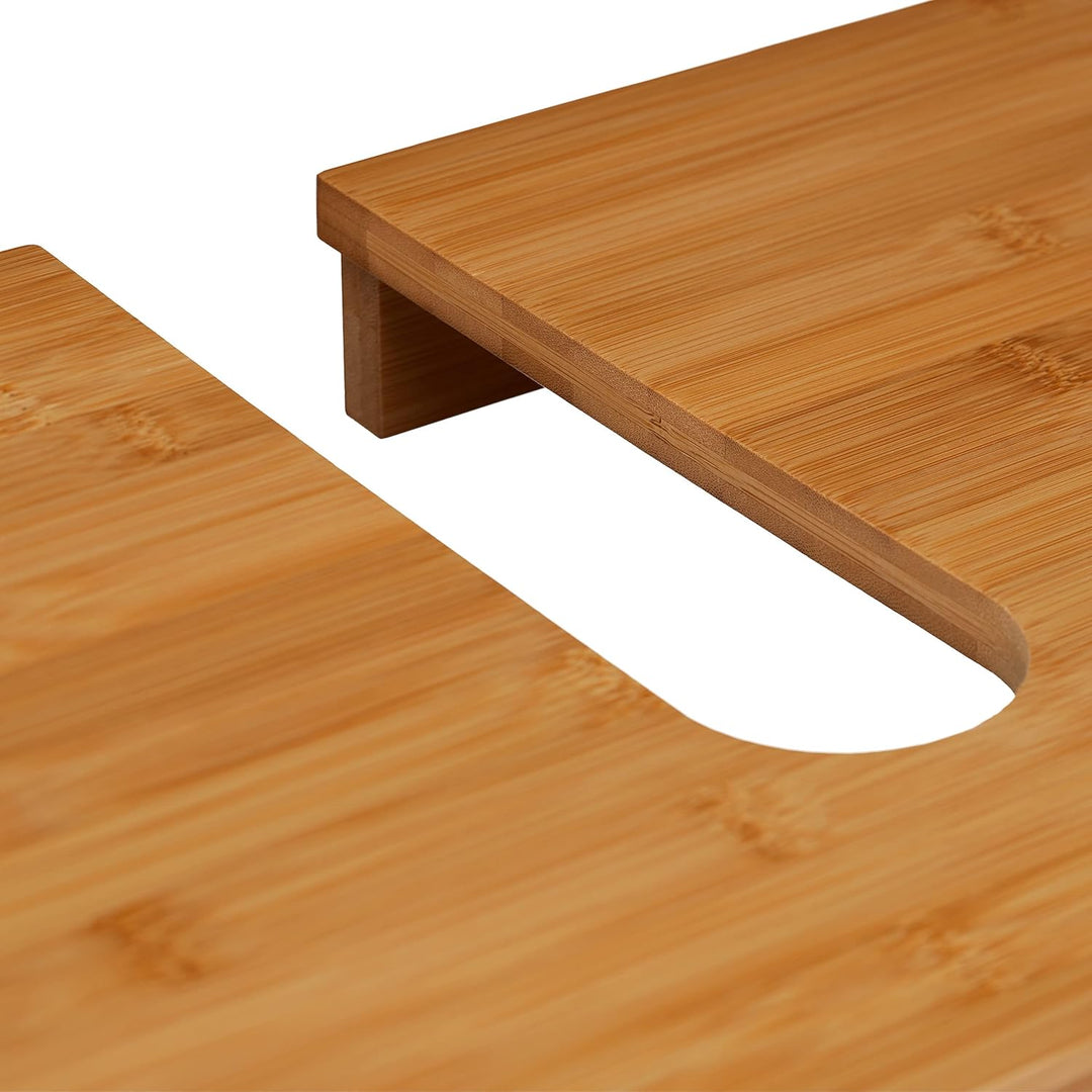 Relaxdays Waschbeckenunterschrank LAMELL, 2 Türen, Waschbecken &amp; Waschtisch, Bambus &amp; MDF, HBT: 60 x
