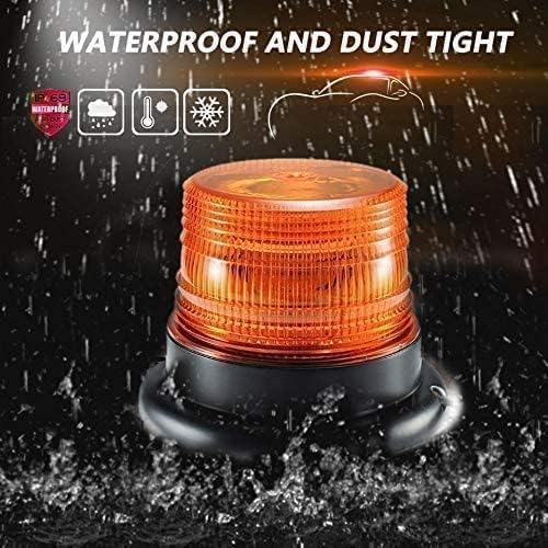 Dinfu Rundumleuchte 12V Magnet Gelb LED Warnleuchte Orange warnleuchte auto 24V Warnlicht für dach K