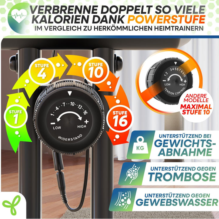 Neu Tretmann Hometrainer fahrrad Klappbar Set-extra bequem &amp; leise- [RelaxFoam] bis 150KG Belastbar