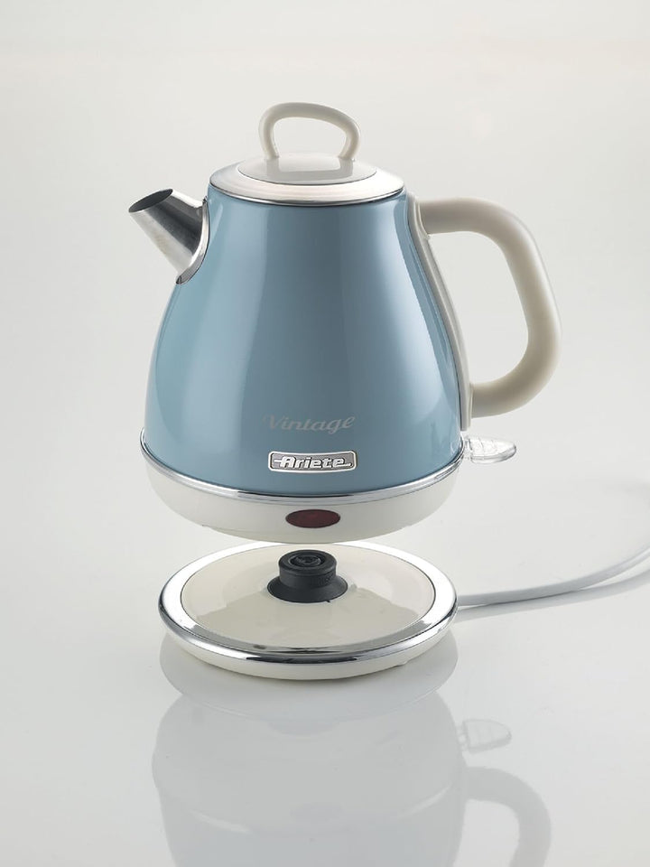 Ariete Vintage Wasserkocher 2868, Retro Elektrischer Wasserkocher mit Kabellosem 360°-Sockel, Abscha