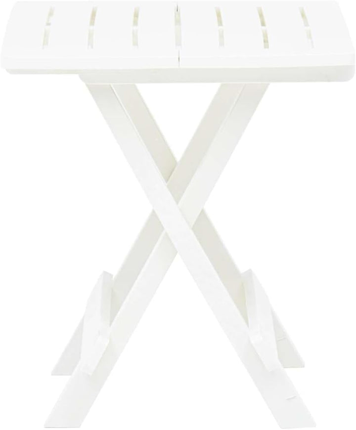 Quadratischer Camping-Klapptisch, Made in Italy, 44x50x44 cm, weisse Farbe