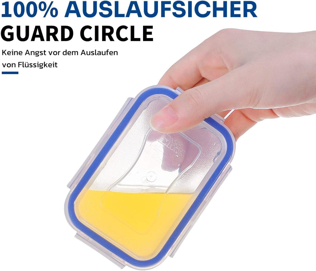 EASYLOCK 4PACK 180ML Kleine Dosen mit Deckel Plastik, Meal Prep Boxen, Mikrowellengeschirr, Auslaufs