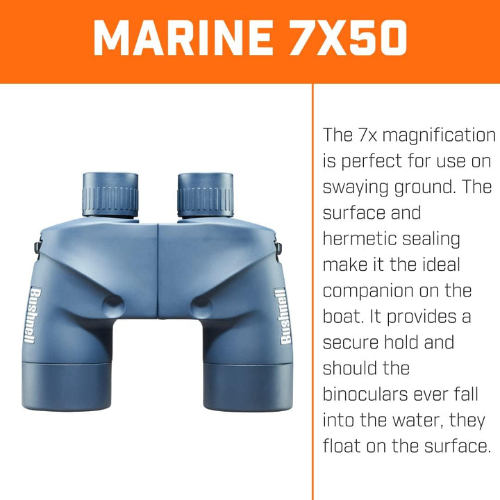 Bushnell Fernglas 7x50 Marine - wasserdicht, robust, lichtstark, perfekt für das Boot, 137501