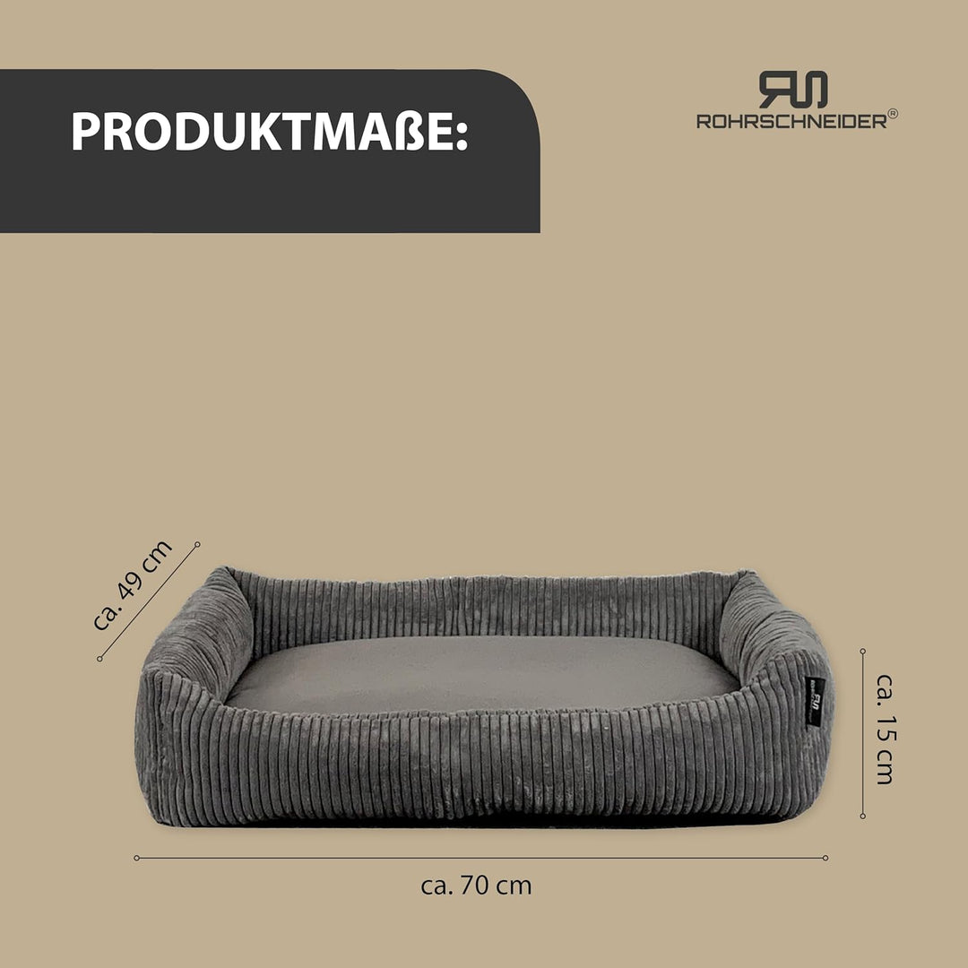 Rohrschneider Katzenbett Cordstoff mit Spielkugelset (Grau, breiter Cordstoff) Grau breiter Cordstof