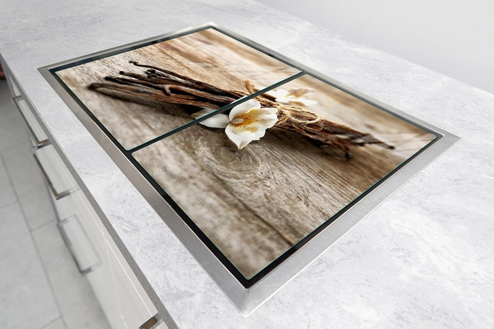 TMK ArtDeko Herdabdeckplatte 2 Teilig 40x52 + 45x52 cm - Spritzschutz Herdabdeckung – Herdschutz aus