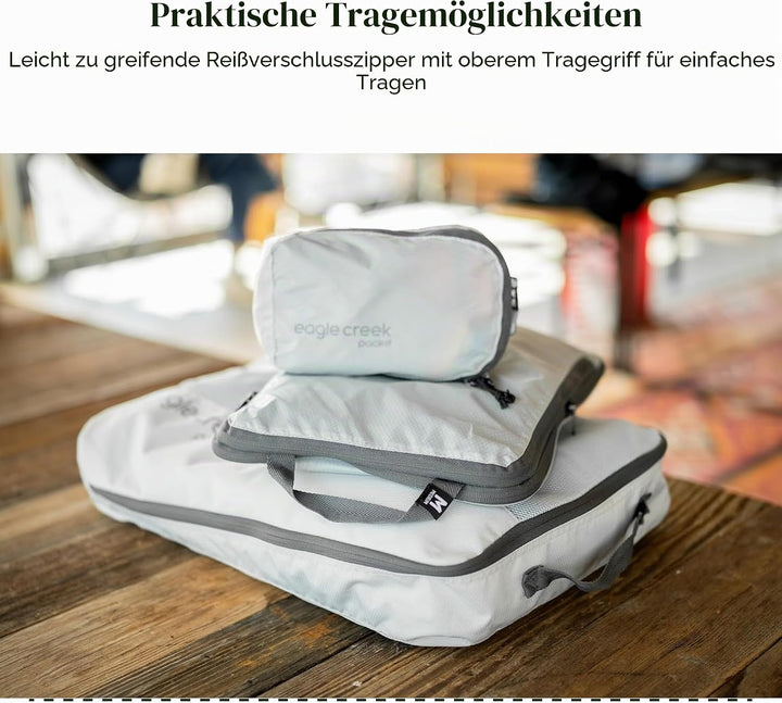 Eagle Creek Pack-It Starter Set I Garment Folder L & 2 Packwürfel S+M I Knitterfrei & Kofferorganisa