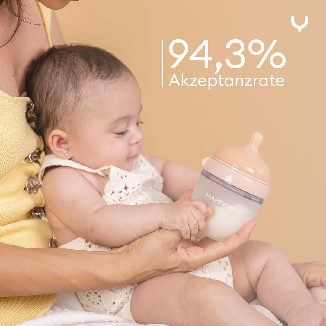 2er Set Babyflaschen (Brustähnlich) - Baby Erstausstattung für Neugeborene - Personalisierbar &amp; Anti