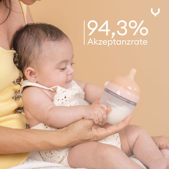 2er Set Babyflaschen (Brustähnlich) - Baby Erstausstattung für Neugeborene - Personalisierbar &amp; Anti