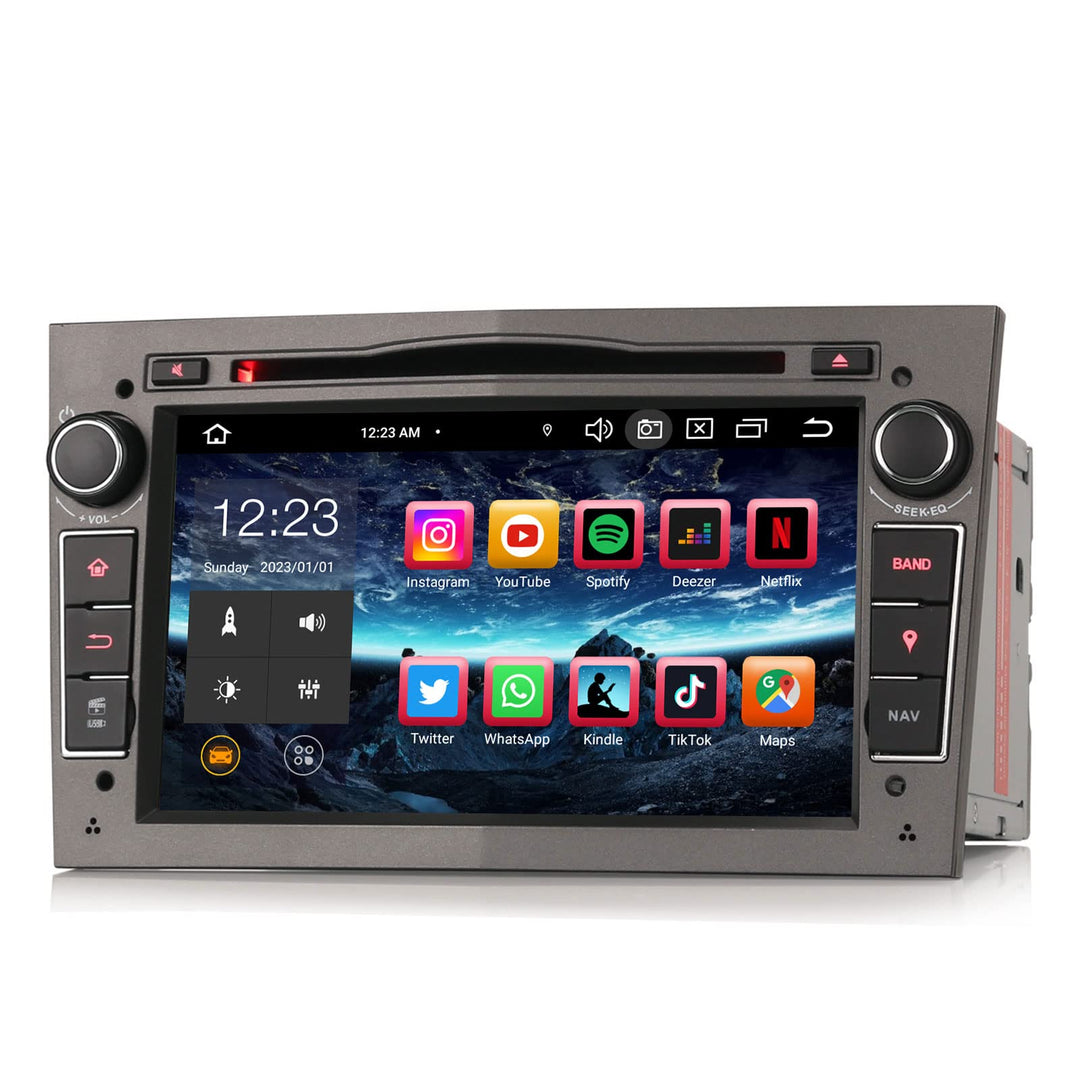 Erisin 7 Zoll 8-Kern 4GB RAM 64GB ROM Android 14 Autoradio Bluetooth GPS Navi Für Opel Astra H Corsa