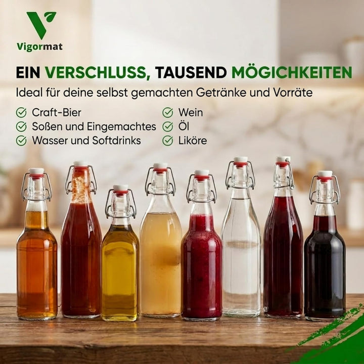 Flaschenverschluss Bierflaschen mit Bügelverschluss, Flaschen Bügelverschluss mit Gummidichtung, Luf
