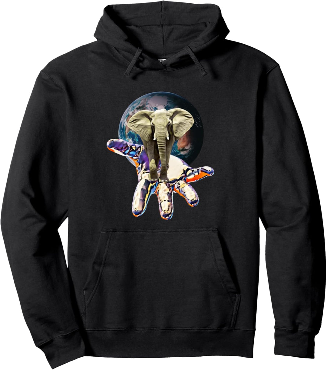 Elefanten Motiv Elefant Tiermotiv Wildtiere Afrika Tiere Pullover Hoodie