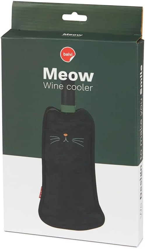 Balvi Weinkühler Meow Schwarz Farbe Chiller Hülse Katze förmigen Flasche Wein Mit elastischen Bänder