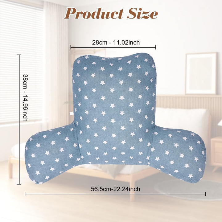 AOOWU Lesekissen, Rückenkissen mit Armlehnen, Rückenlehne im Bett oder auf der Couch, Bettruhekissen