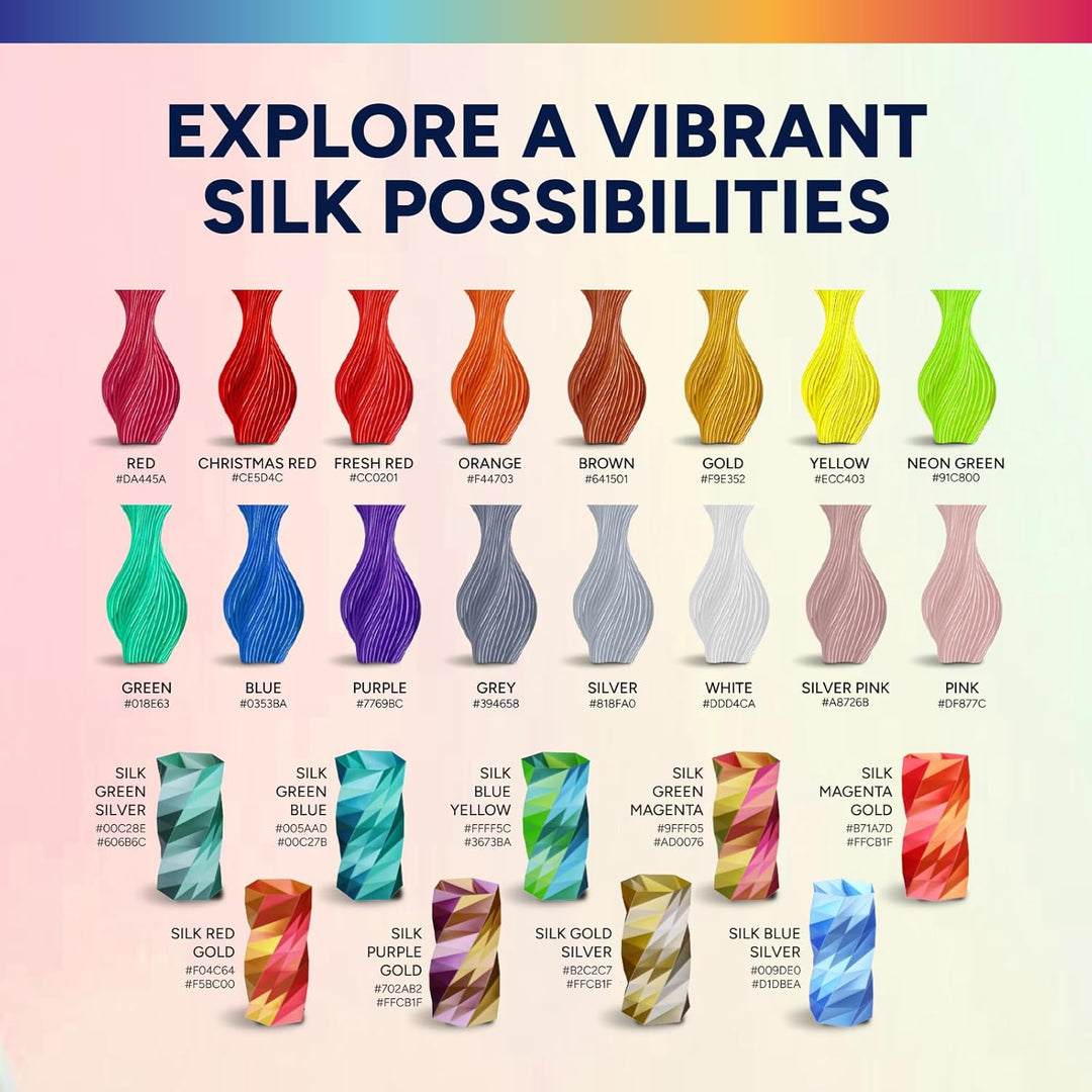 OVERTURE Dual Color Silk PLA Filament 1.75mm, 1kg 3D Drucker Filament Seide PLA, Massgenauigkeit +/-