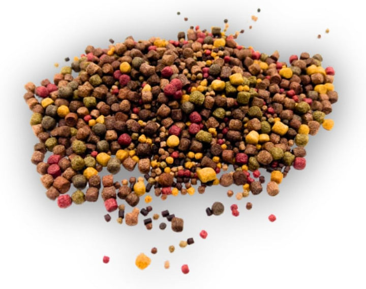 KOI - KOIFUTTER 5-Sorten-Mix 20KG mit Paprika + Spirulina von Warnick´s Tierfutterservice (3-6mm) 20