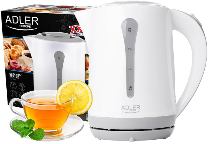 Adler AD 1244 Wasserkocher 2,5 L, Weiss/Grau