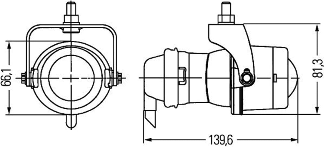 HELLA - Halogen-Arbeitsscheinwerfer - Micro DE - 24V - Anbau/geschraubt - stehend - Nahfeldausleucht